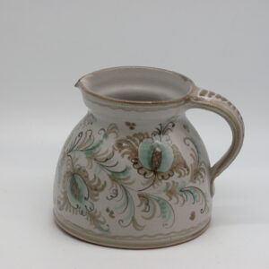 Vase (Krug) mit floralem Muster in Braun und Türkis