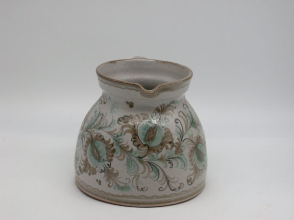 Vase (Krug) mit floralem Muster in Braun und Türkis – Bild 2