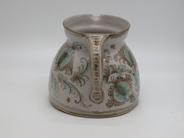 Vase (Krug) mit floralem Muster in Braun und Türkis – Bild 3