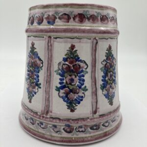 Bierkrug Blütendekor Rosa Blau