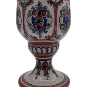 Keramik-Weinbecher Blumenmuster