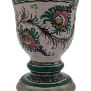 Keramik Weinbecher Blumenmotiv